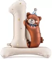 Balon foliowy 1 z Misiem 81x72cm - tantis.pl