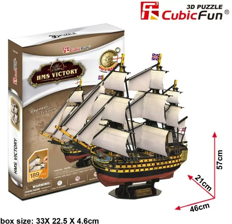 Puzzle 3D. Żaglowiec. HMS Victory - tantis.pl