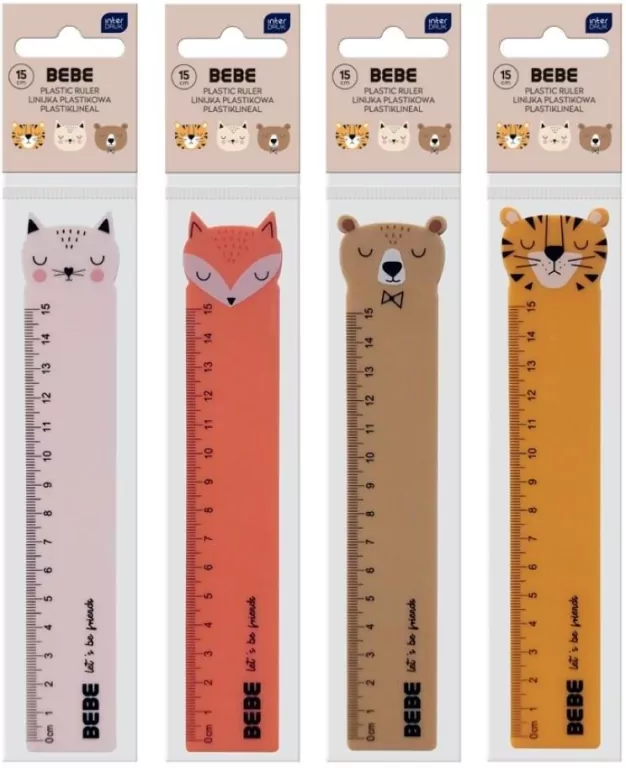 Linijka plastikowa 15cm Bebe Friends. 1 sztuka - tantis.pl