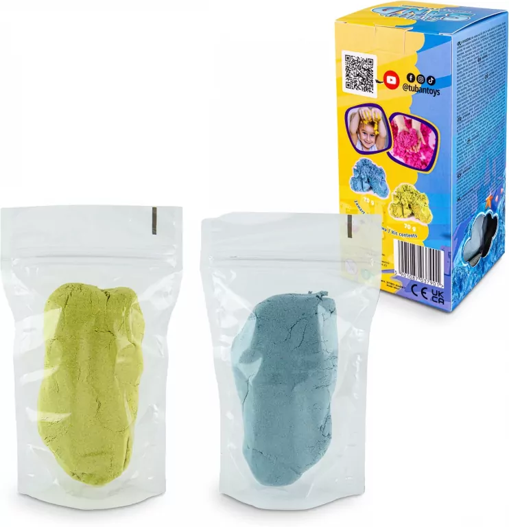Fluffy Sand 2x70g niebieski/żółty TUBAN - tantis.pl