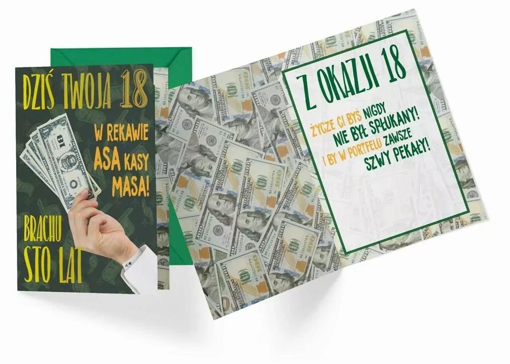 Karnet okolicznościowy B6. Urodziny 18. Kukartka - tantis.pl