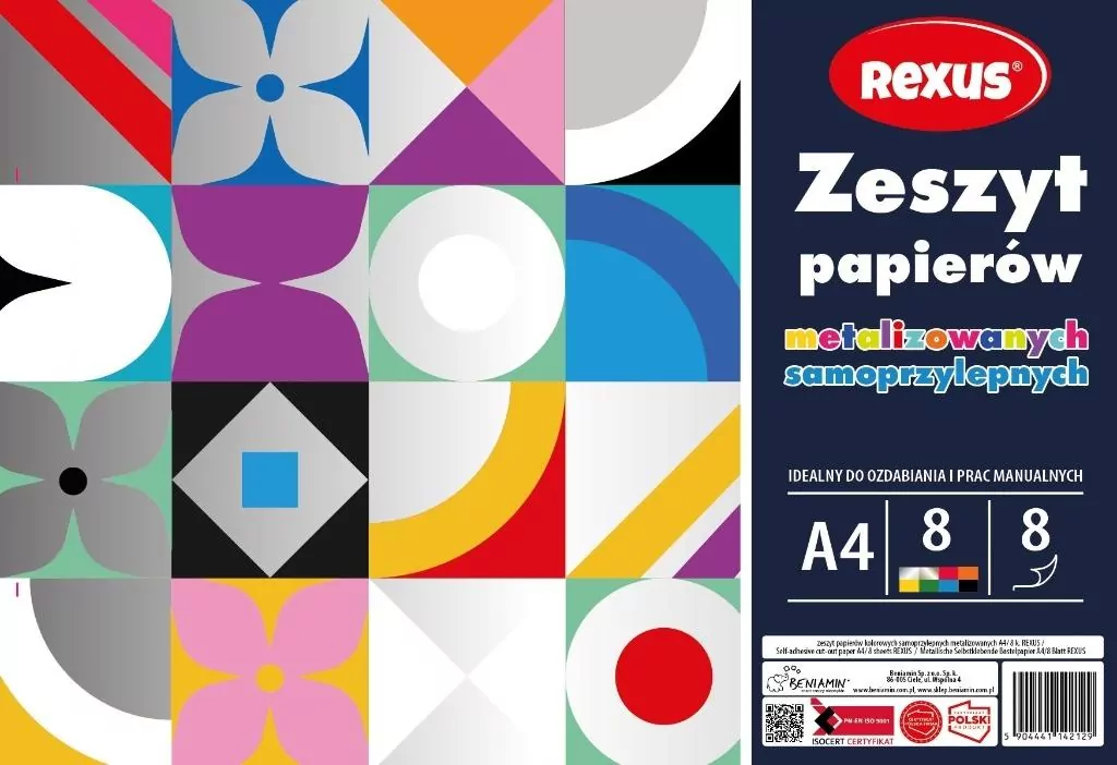 Zeszyt papierów kolorowych samoprzylepnych. A4/8K. 10 sztuk - tantis.pl