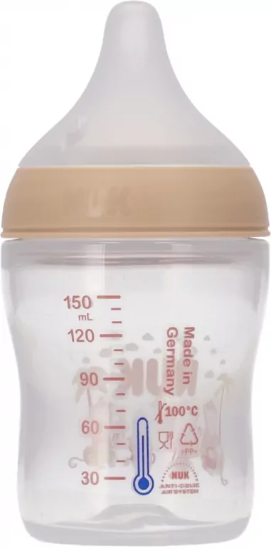NUK. Perfect Match. Butelka z silionowym smoczkiem. 150 ml. Małpka - tantis.pl
