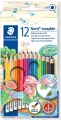 Kredki sześciokątne usuwalne z gumką. Noris. 12 kolorów - tantis.pl