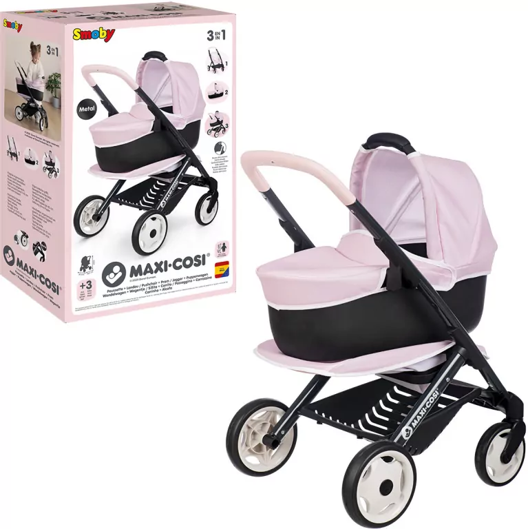 Smoby MC&Q Wózek 3w1 różowy - tantis.pl