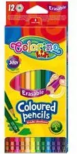 Colorino Kids. Kredki ołówkowe heksagonalne z gumką, 12 kolorów - tantis.pl