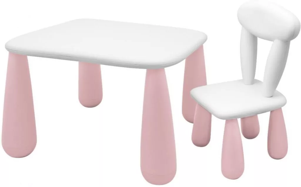 Stolik dla dzieci + krzesełko Luna Classic różowy - tantis.pl