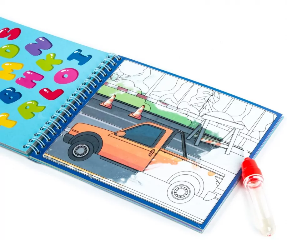 Magiczna wielorazowa kolorowanka wodna O Pojazdy - tantis.pl