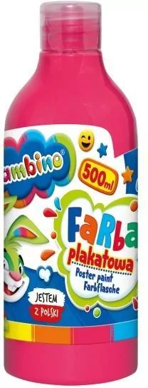 Farba plakatowa w butelce 500 ml różowa bambino - tantis.pl