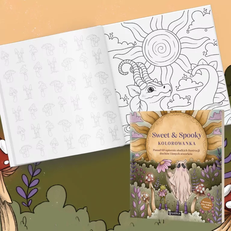 Sweet & Spooky. Kolorowanka. Ponad 60 upiornie słodkich ilustracji duchów i innych stworków - tantis.pl