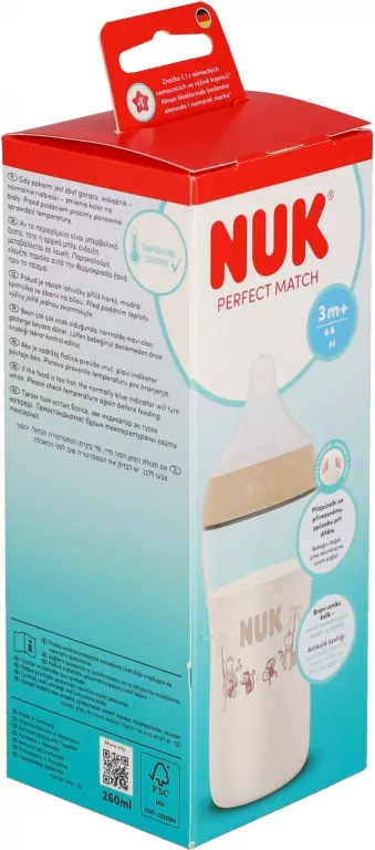 NUK. Perfect Match. Butelka z silikonowym smoczkiem. 260 ml. Małpka - tantis.pl