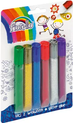 KW TRADE. Klej brokatowy 13ml, 6 kolorów