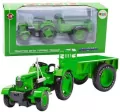 Traktor rolniczy z przyczepą metalowy zielony 1:18 - tantis.pl