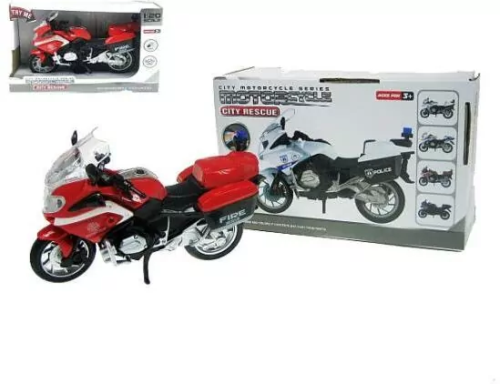 Motocykl Straż 18cm światło, dźwięk 661-012D HIPO - tantis.pl