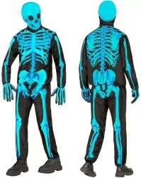 Strój szkielet neonowy niebieski rozm. 140