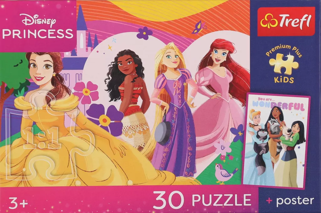 Puzzle 30 Disney Księżniczki + plakat TREFL - tantis.pl