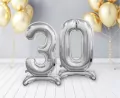 Balon foliowy 0, stojący, srebrny, 74 cm - tantis.pl