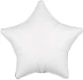 Balon foliowy metalik biały gwiazda luzem 48cm - tantis.pl
