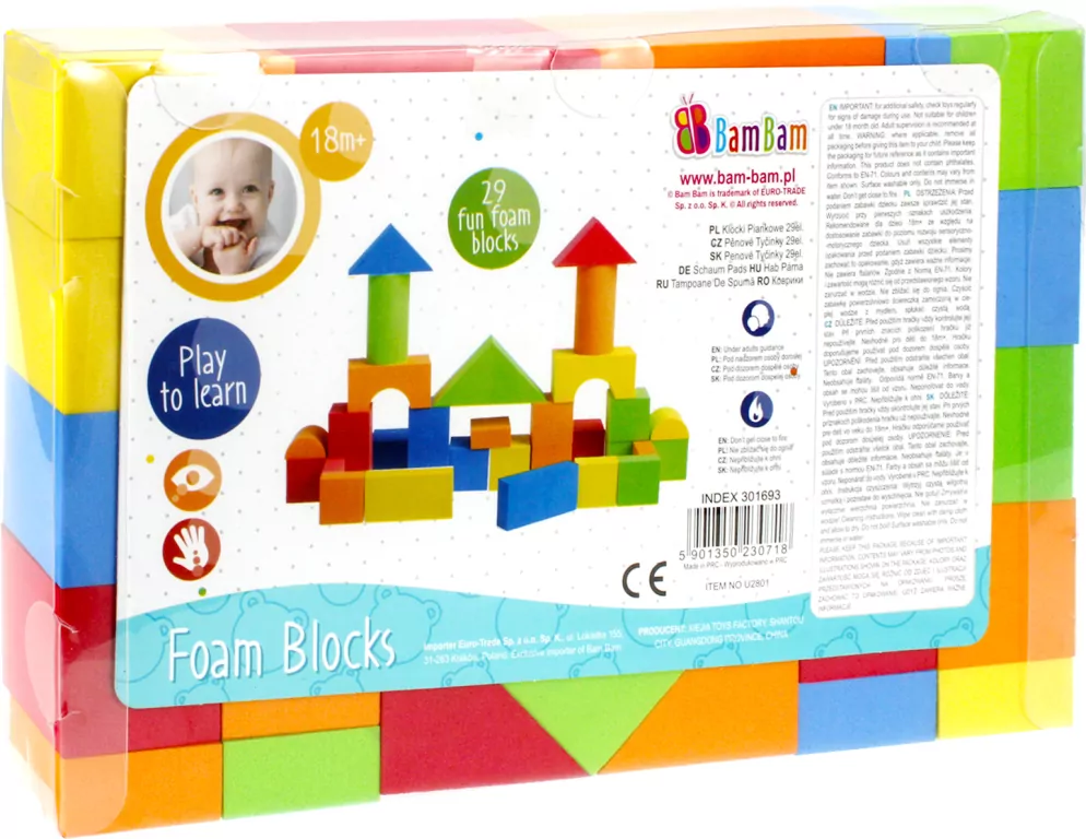 Klocki piankowe 29 elementów - tantis.pl