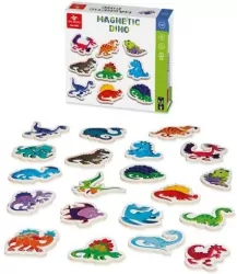 Magnetyczne drewniane magnesy Dinozaury 20 sztuk