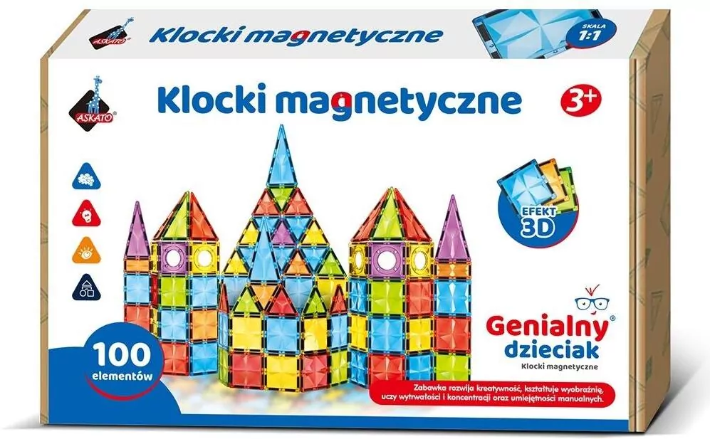 Klocki magnetyczne 100 elementów - tantis.pl