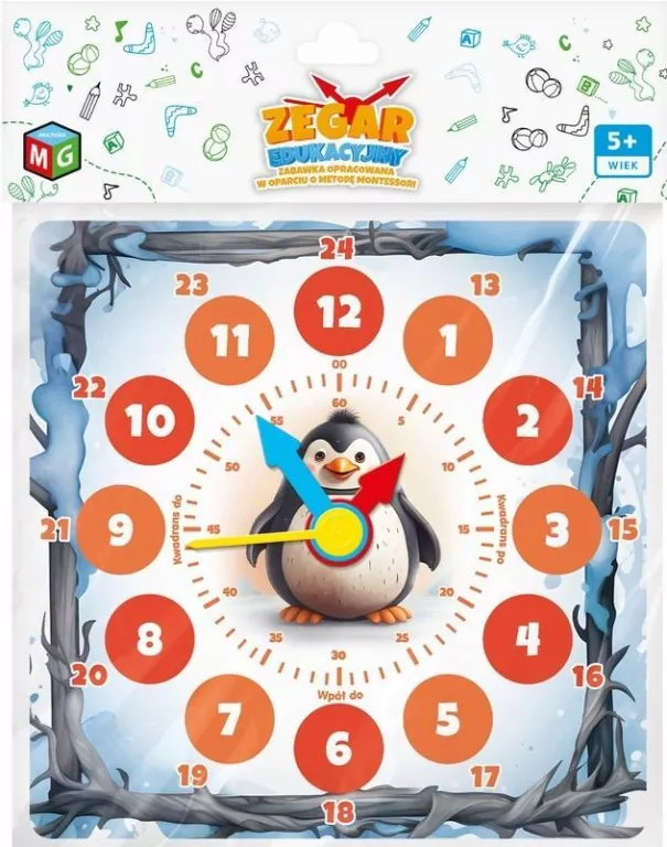 Zegar edukacyjny Pingwin - tantis.pl