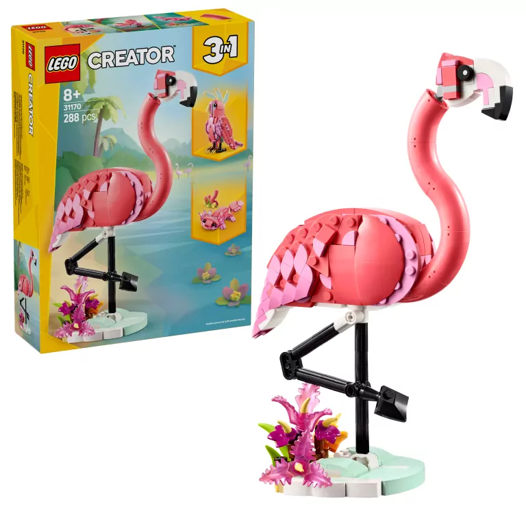 LEGO® Creator. Dzikie zwierzęta. Różowy flaming. 31170 - tantis.pl