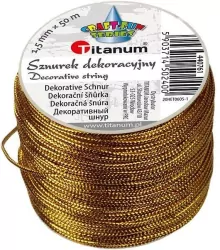 Sznurek metalizowany z rdzeniem 1.5mmx30m złoty