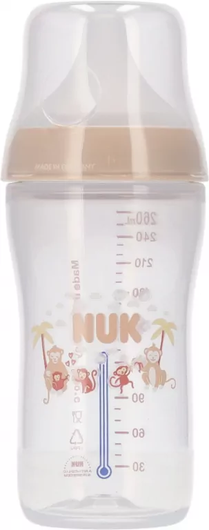 NUK. Perfect Match. Butelka z silikonowym smoczkiem. 260 ml. Małpka - tantis.pl