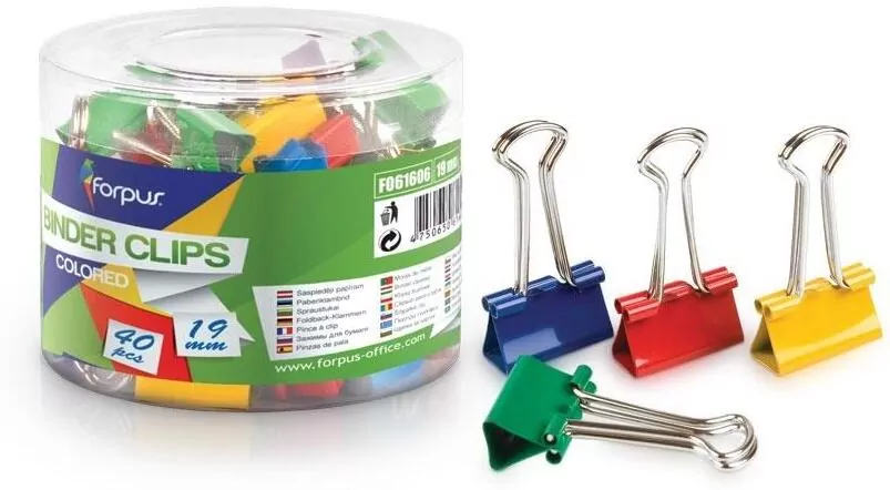 Klipy biurowe 19mm kolorowe - tantis.pl