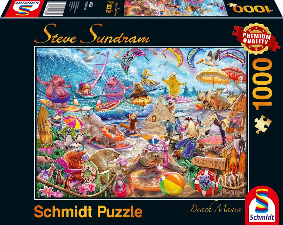 Puzzle PQ 1000 Zwierzaki na plaży (Beach Mania) G3 - tantis.pl