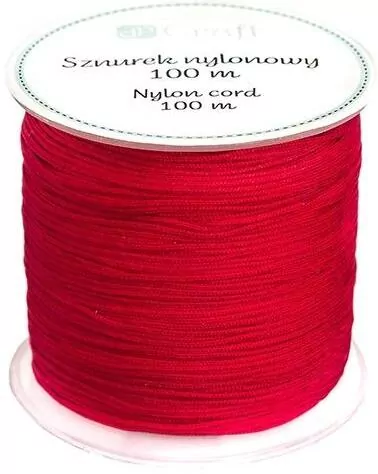 Sznurek nylonowy 0,8mm 100m czerwony - tantis.pl