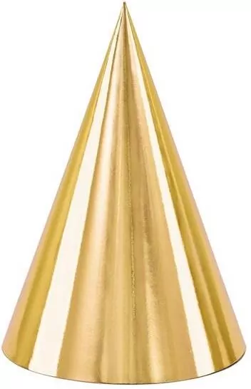 Czapeczki złote 16cm 6szt - tantis.pl