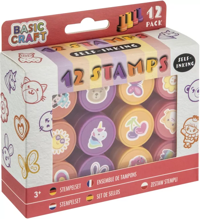 Zestaw stempli samotuszujących. Różowe - tantis.pl