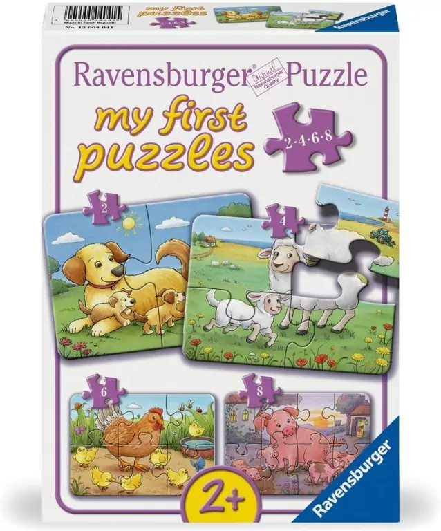 Puzzle dla dzieci 2D: Rodzina zwierząt 2-4-6-8el - tantis.pl