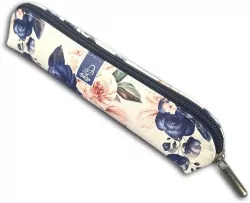 Piórnik mini niebieskie róże