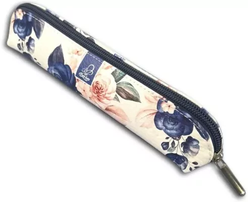 Piórnik mini niebieskie róże