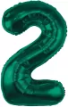 Balon foliowy cyfra 2. Zieleń butelkowa 85cm - tantis.pl