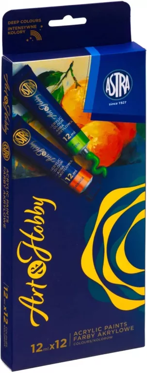 Zestaw farb akrylowych 12kol 12ml ASTRA - tantis.pl