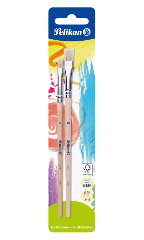 Pędzelki Pelikan płaskie gr 4,10 2 sztukI blister - tantis.pl