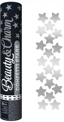 Konfetti pneumatyczne. Srebrne gwiazdki - tantis.pl