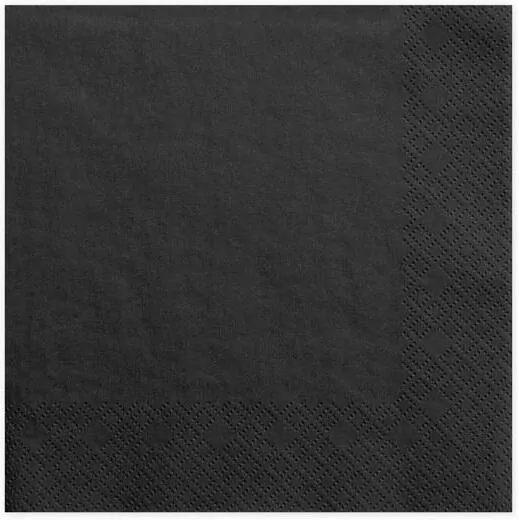 Serwetki trójwarstwowe 33x33cm. Czarne - tantis.pl