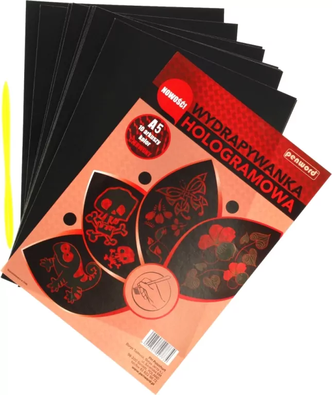 Wydrapywanka hologramowa A5 czerwona - tantis.pl