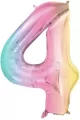 Balon foliowy cyfra 4 86cm pastel tęczowy - tantis.pl