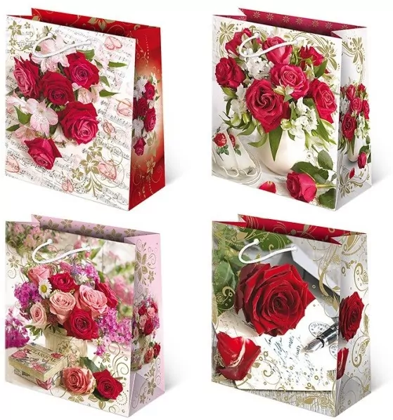 Torebki ozdobne T8-120 Róża romantyczna 10 sztuk - tantis.pl