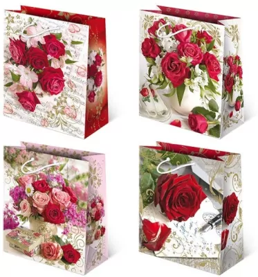 Torebki ozdobne T8-120 Róża romantyczna 10 sztuk