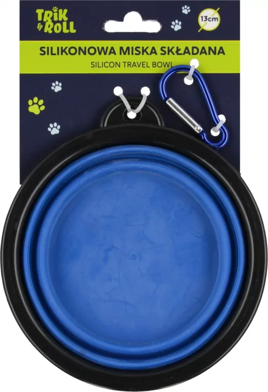 Miska silikonowa składana niebieska 13cm - tantis.pl
