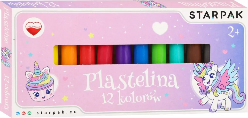 PLASTELINA 12KOL UNICORN STK PUD 1/40 - tantis.pl