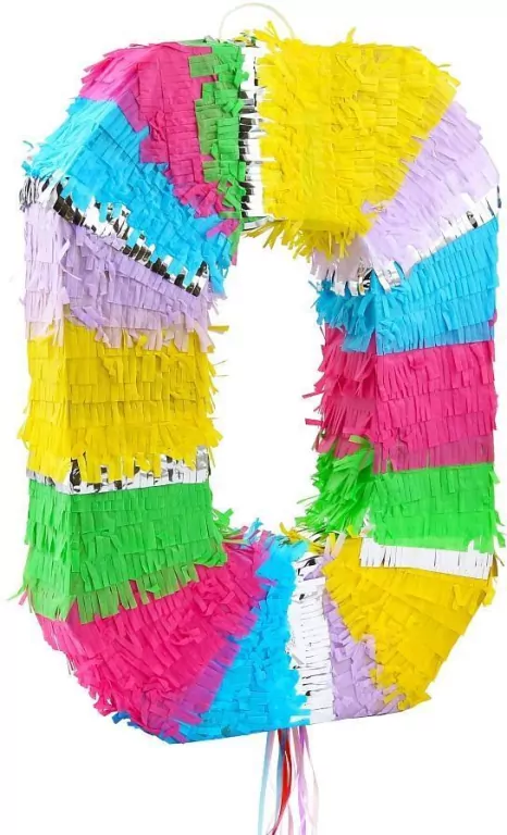 Piniata cyfra 0 pastelowa 50x35x7.5cm - tantis.pl