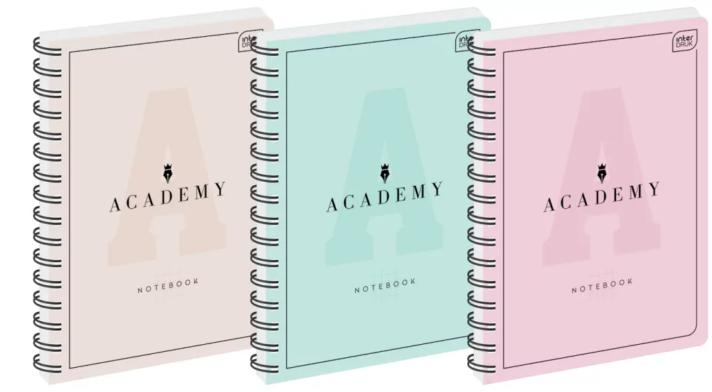 Kołozeszyt Academy Pastel. A4/100K kratka. 5 sztuk - tantis.pl